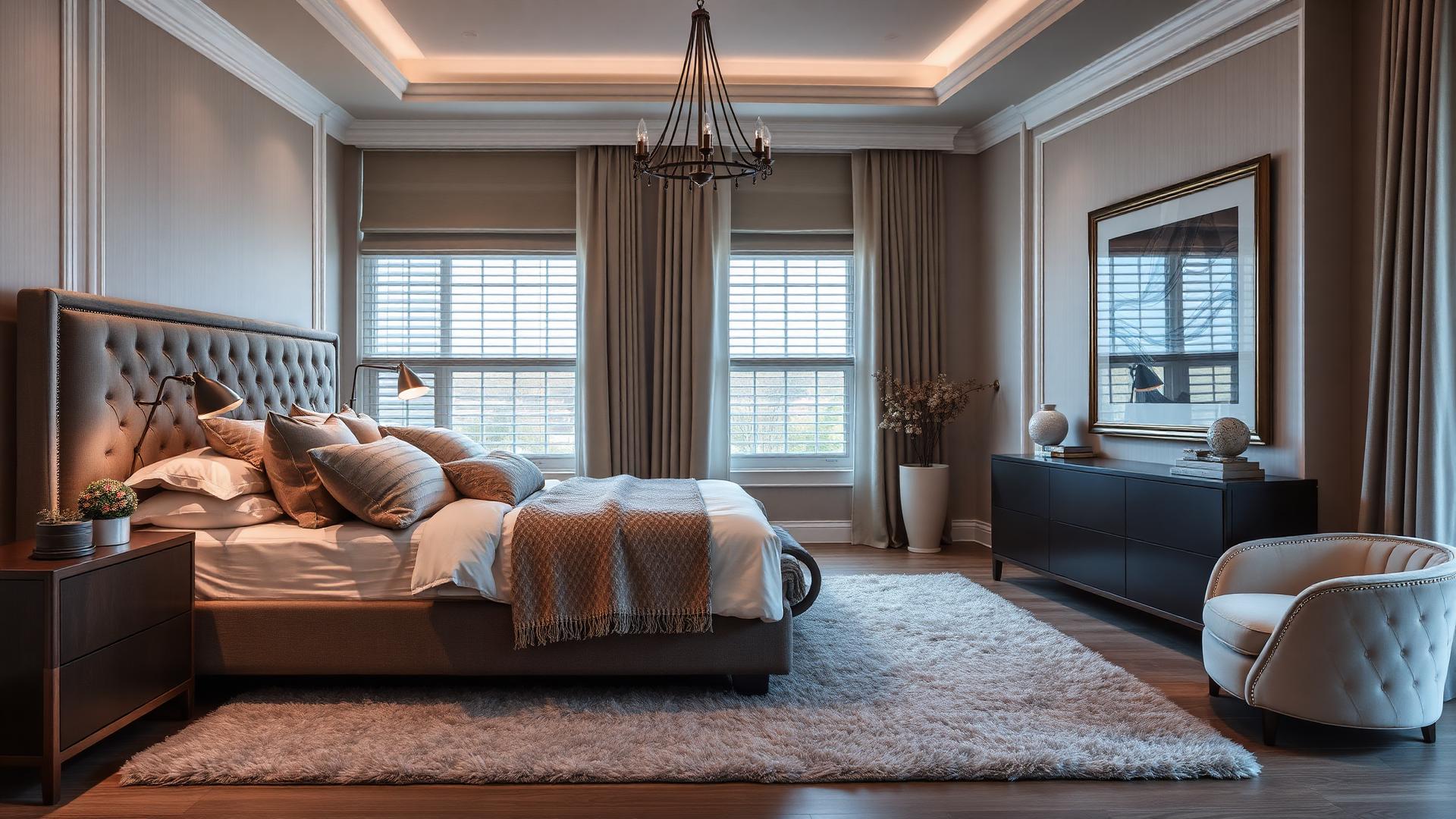 Luxurious master bedroom interior
